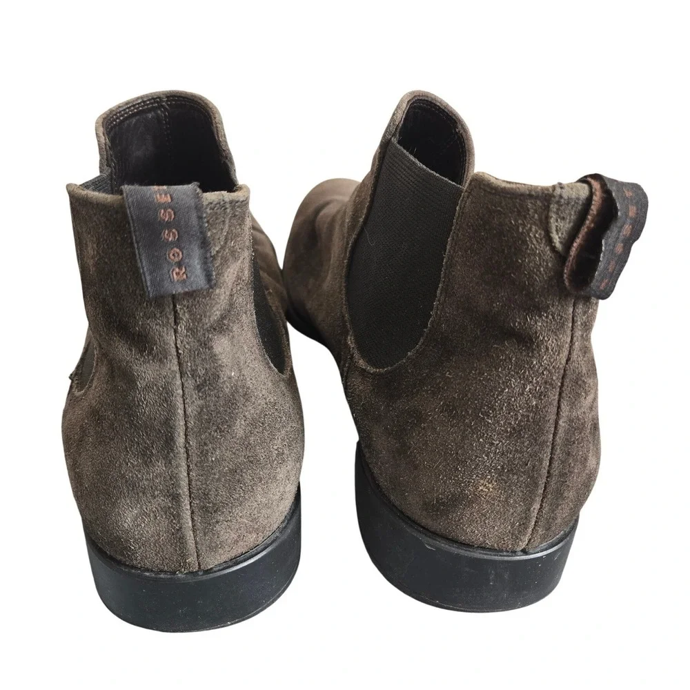 Fratelli Rossetti Men's Suede Boots Slip On Brown Casual Size 7.5 Made in Italy